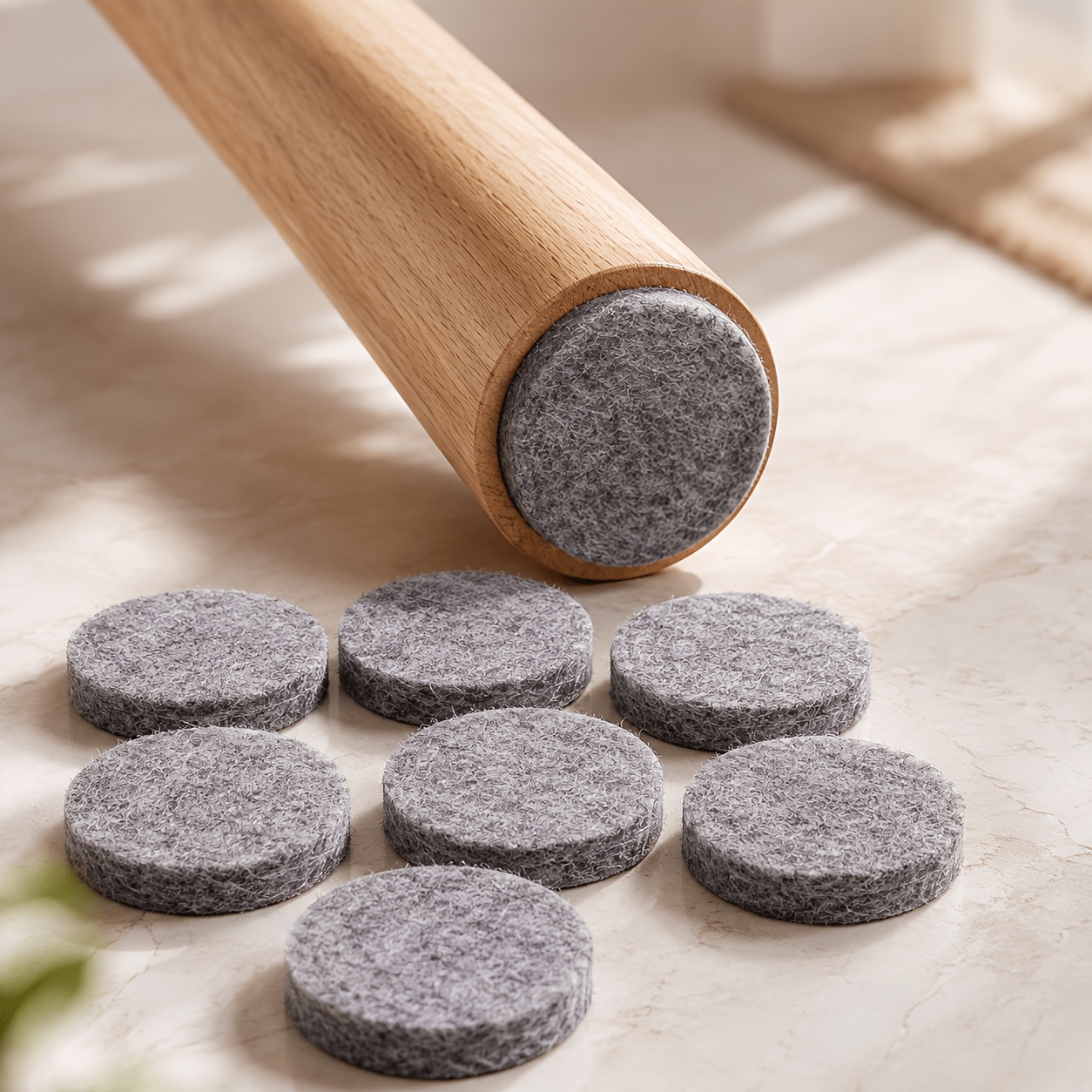 TEMU 30pcs Of Felt Table And Chair Foot Pads For Anti-slip, Round Self-adhesive Felt Pads, Wear-resistant Foot Pads For Chairs, Tables And Sofas,