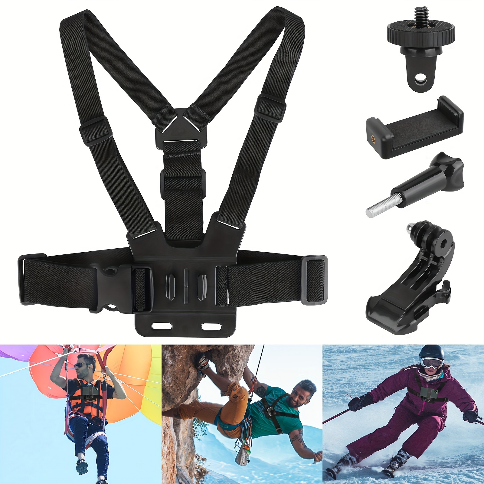 

Universal Cell Phone Chest Mount, Adjustable Phone Clip, Premium Phone Harness Strap Holder For Iphone, Go Pro Hero Cameras