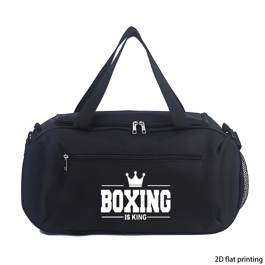 TEMU ' Boxing-themed Durable Duffel Bag - Large Capacity Gym & Travel Storage Suitable For Gym, Sports, - Casual Sportswear Bag With Boxing Print,