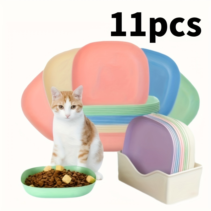 

11pcs Cat Feeding Set: , Plastic Bowls - For Small To -legged