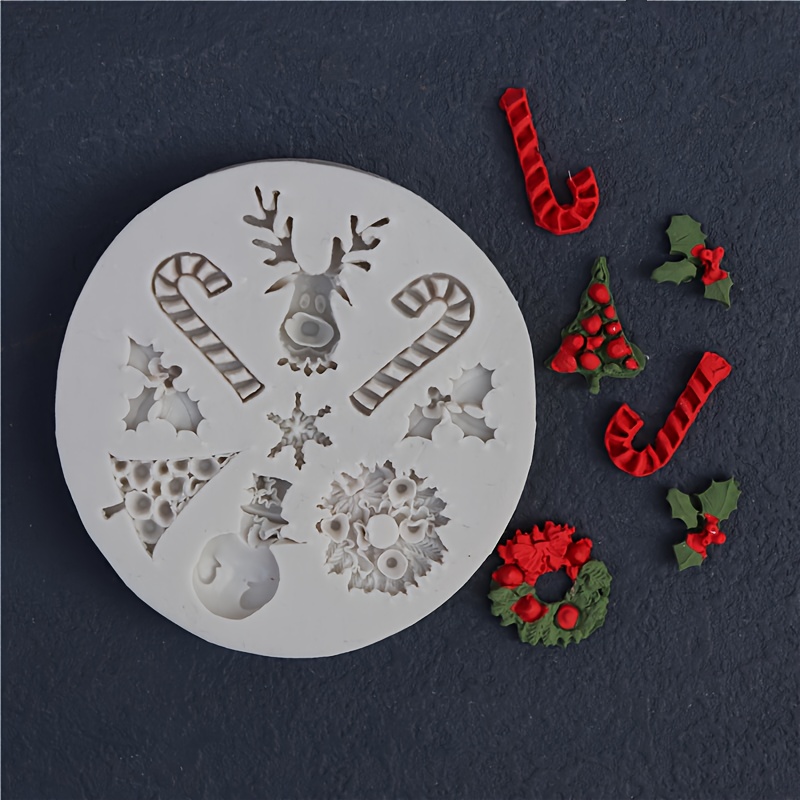 E-shop Weihnachts-Schneeflocken Rentier Stab Weihnachtsblätter Glocke Silikonform Dekorative Form Handgefertigte Tonform