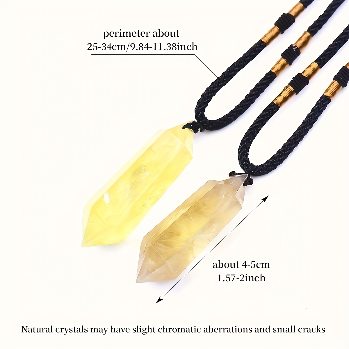 1pc Crystal Column Pendant Point Hexagonal Quartz Wand Stone Necklace For Men