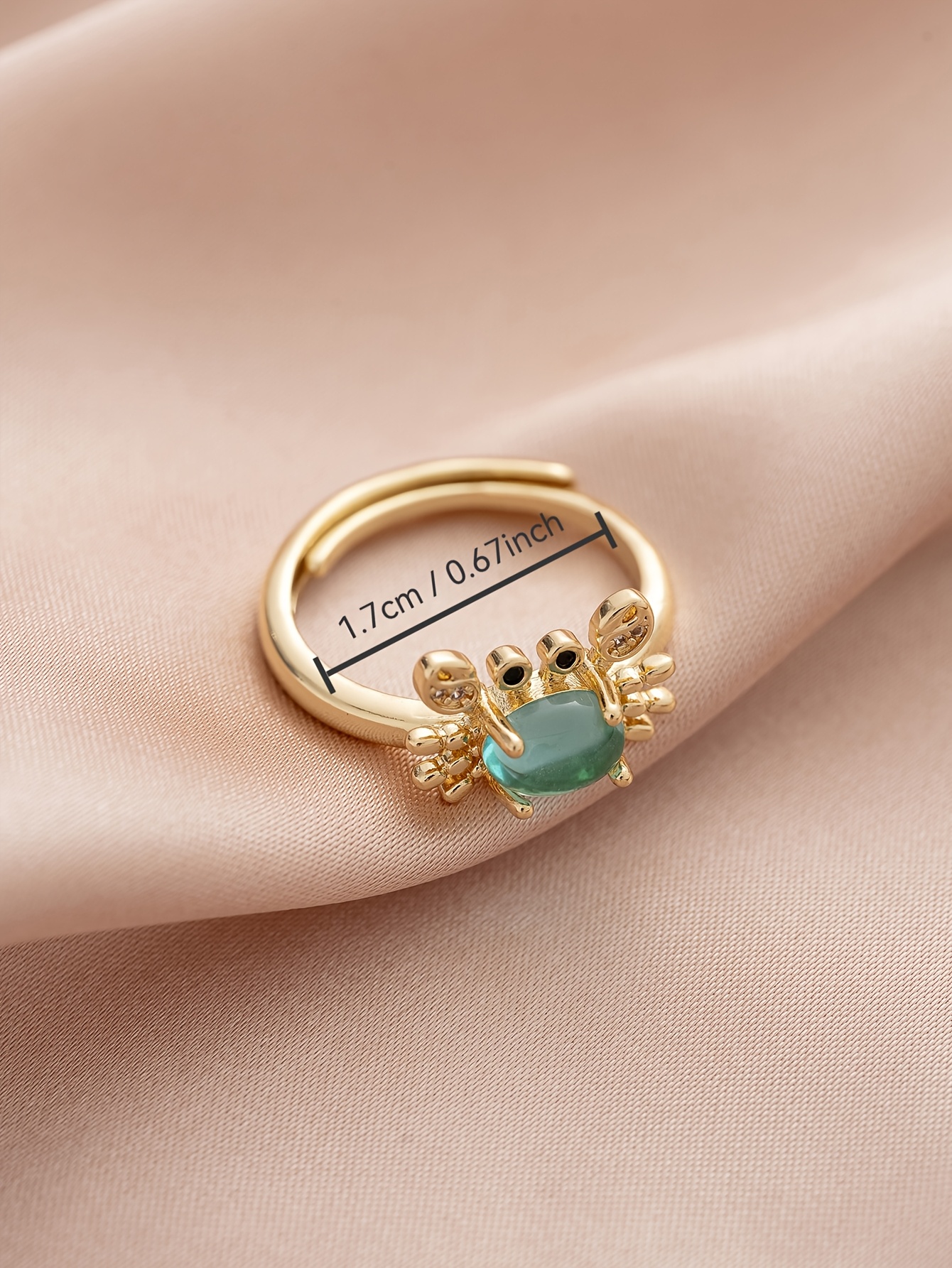 Damen Ring Mit Filigranem Krabben-design Verstellbar_voghion.com