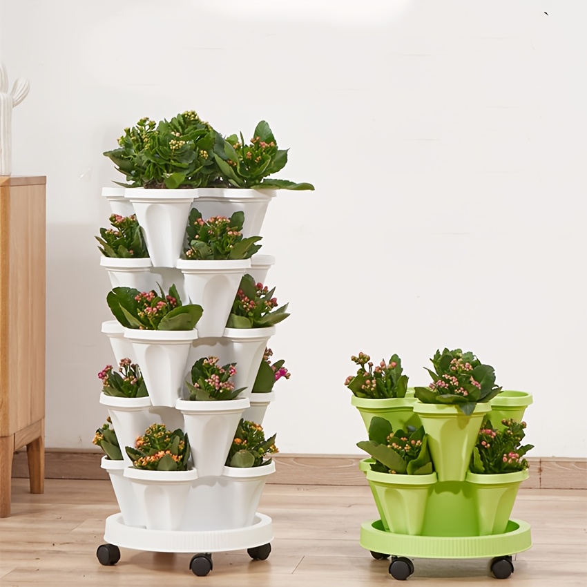 5 tier stackable vertical garden planter strawberries herbs - Temu