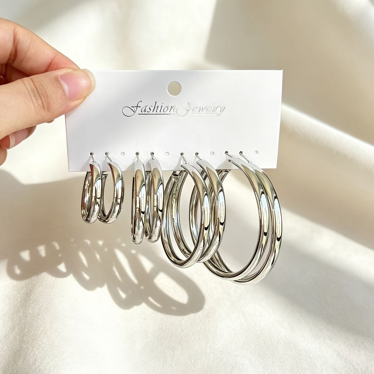 TEMU Vintage-style Earrings, Simple And Elegant Polished Hoop Earrings, Gentle And Versatile Daily Ear Jewelry, Women's Earrings, Female Accessories,