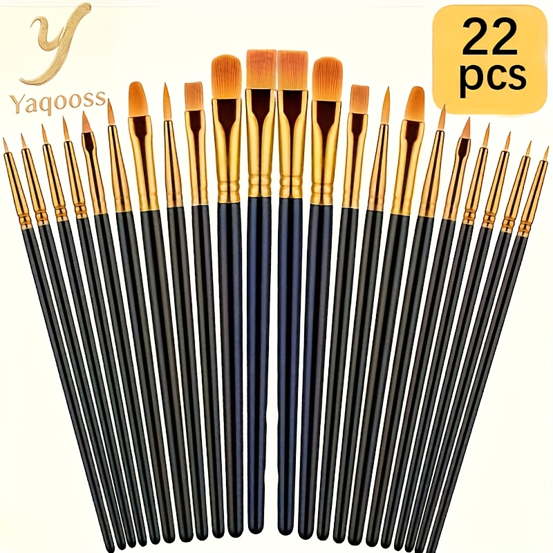 11 22 33pcs   brush set synthetic hair brushes with plastic handles medium tip lightweight suitable for acrylic oil watercolor and rock painting perfect diy art supplies for christmas halloween thanksgiving