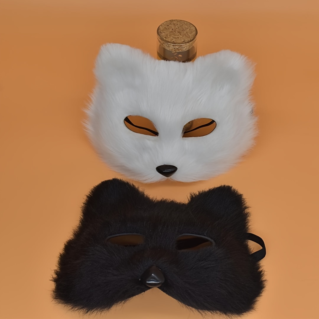 

Masque de Renard pour Fête d'Halloween, Noël et Carnaval - Masque Demi-Visage Chat avec Œillet - Accessoires de Jeu de Rôle Animal Spécial Huang Yunying