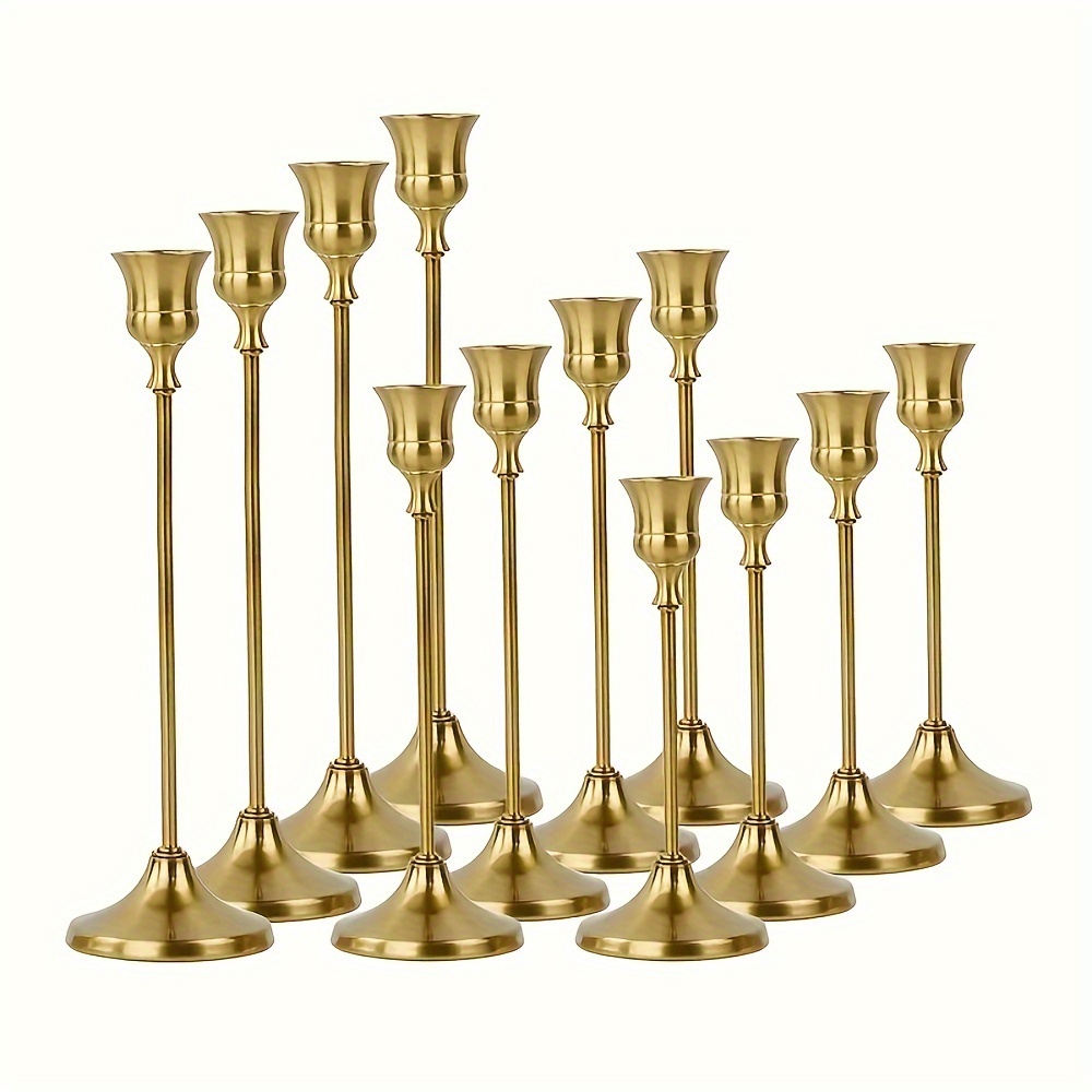 TEMU 12 Elegant Metal Candle Holders, Perfect For Romantic Candlelight Dinners At Home, Suitable For Hotel And Restaurant Table Settings, Ideal For