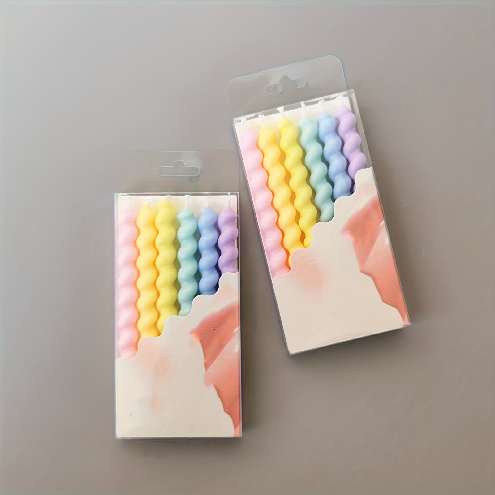 TEMU 12pcs (2 Boxes) Birthday Candles Threaded Cake Candles Spiral Birthday Party Atmosphere Decoration Candles