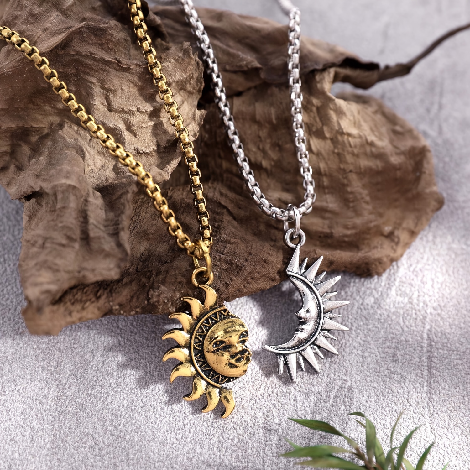 sun and moon necklace sold on Temu United States