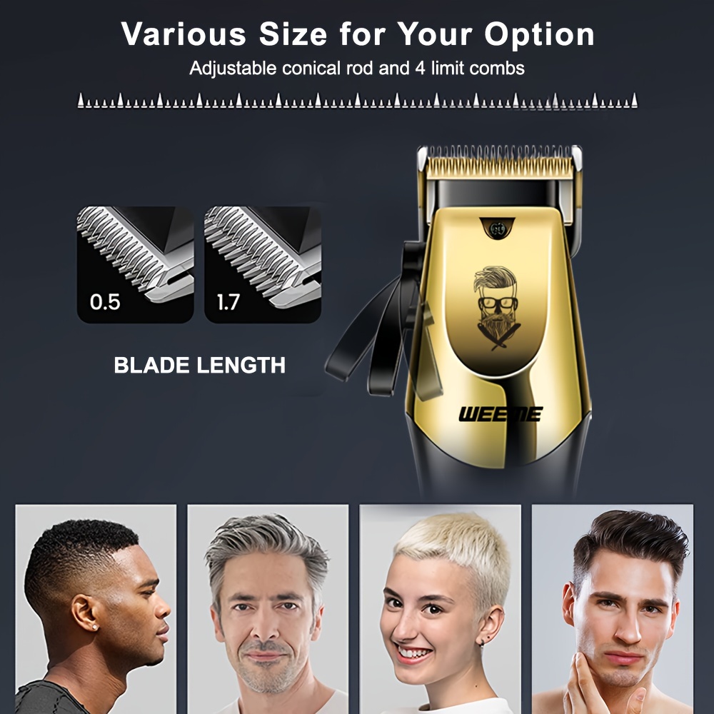 WEEME Professional Hair Clipper, USB Charging Wireless Hair Clipper, Men's HairCutting Kit, Easy to Trim Hair And Beard, Precise Comfort, BirthdayGift, Christmas Gift, Father's Day Gift, for Dad, for Boyfriend - Image 6