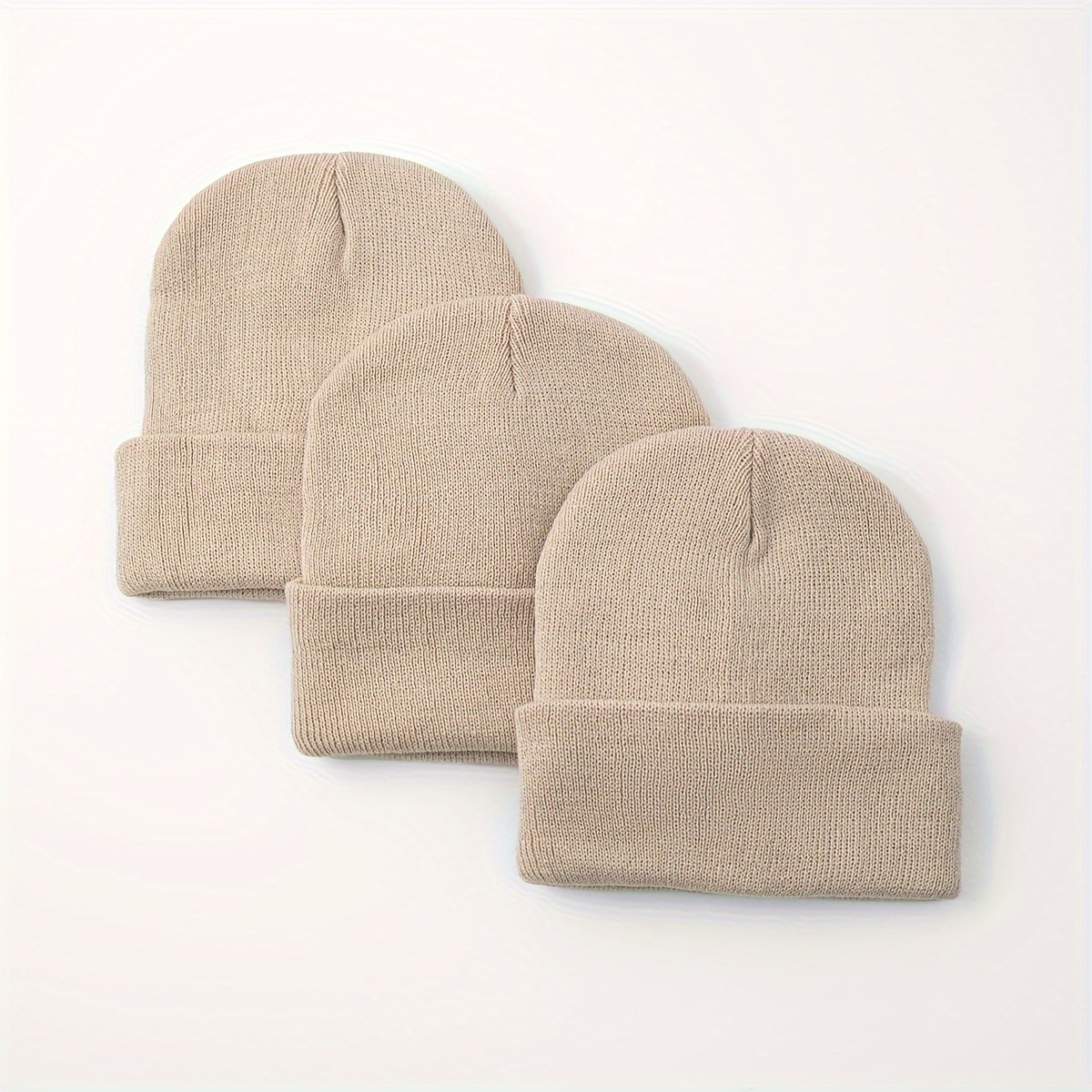 Pack De 2 Bonnets D'hiver Pour Femme - Doublure Polaire, Tricot épais, Motif Côtelé Classique