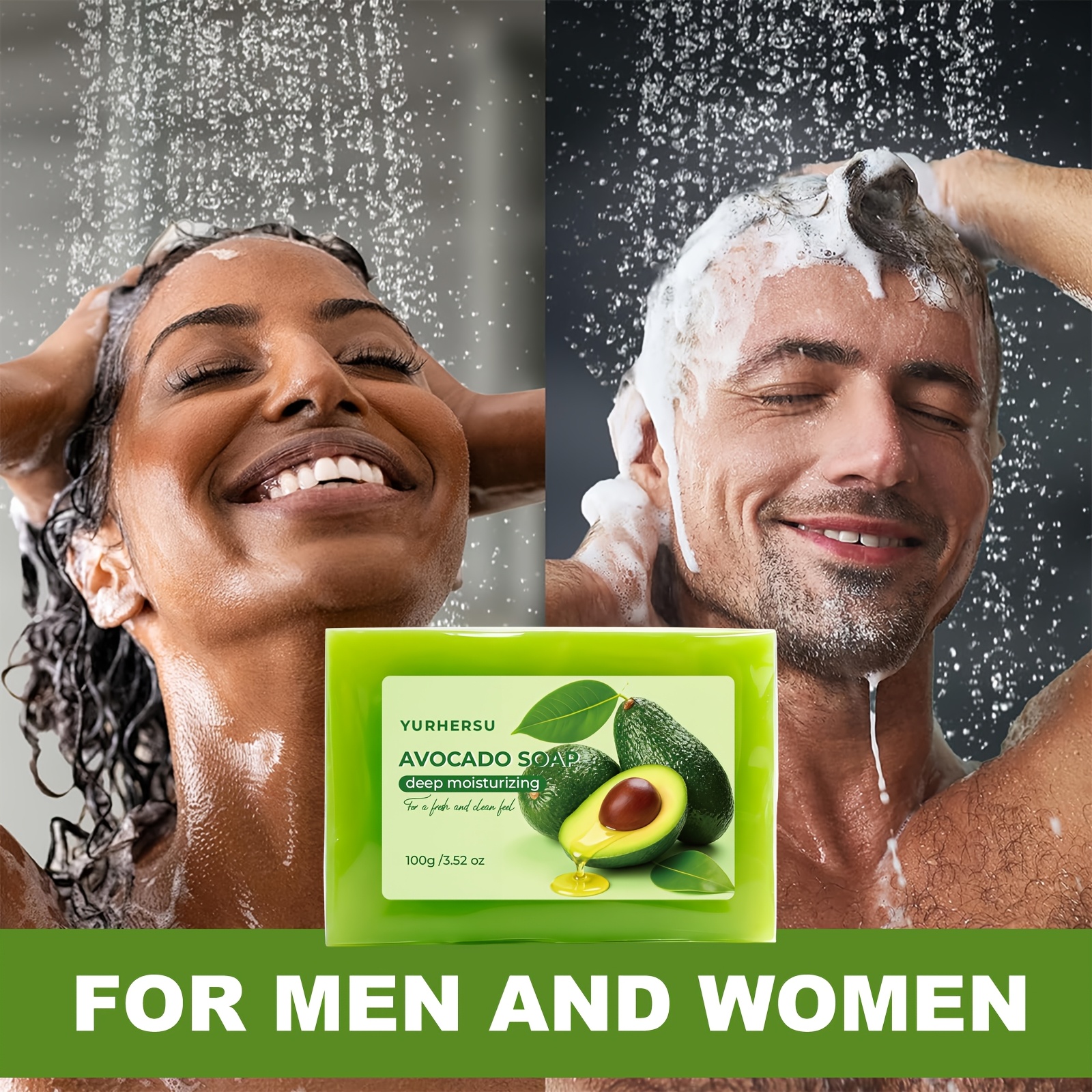 Avocado Soap Bar with Extract, 3-in-1 Cleanser