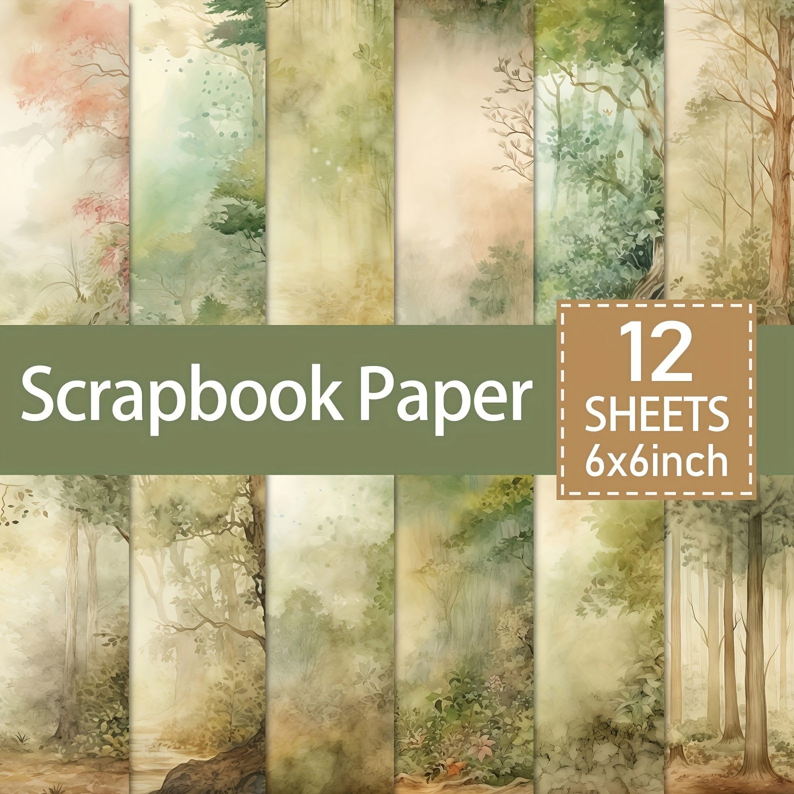 TEMU Une collection de 12 feuilles de papier vintage pour scrapbooking, format 6X6 pouces, avec du carton à thème vintage idéal pour le scrapbooking,