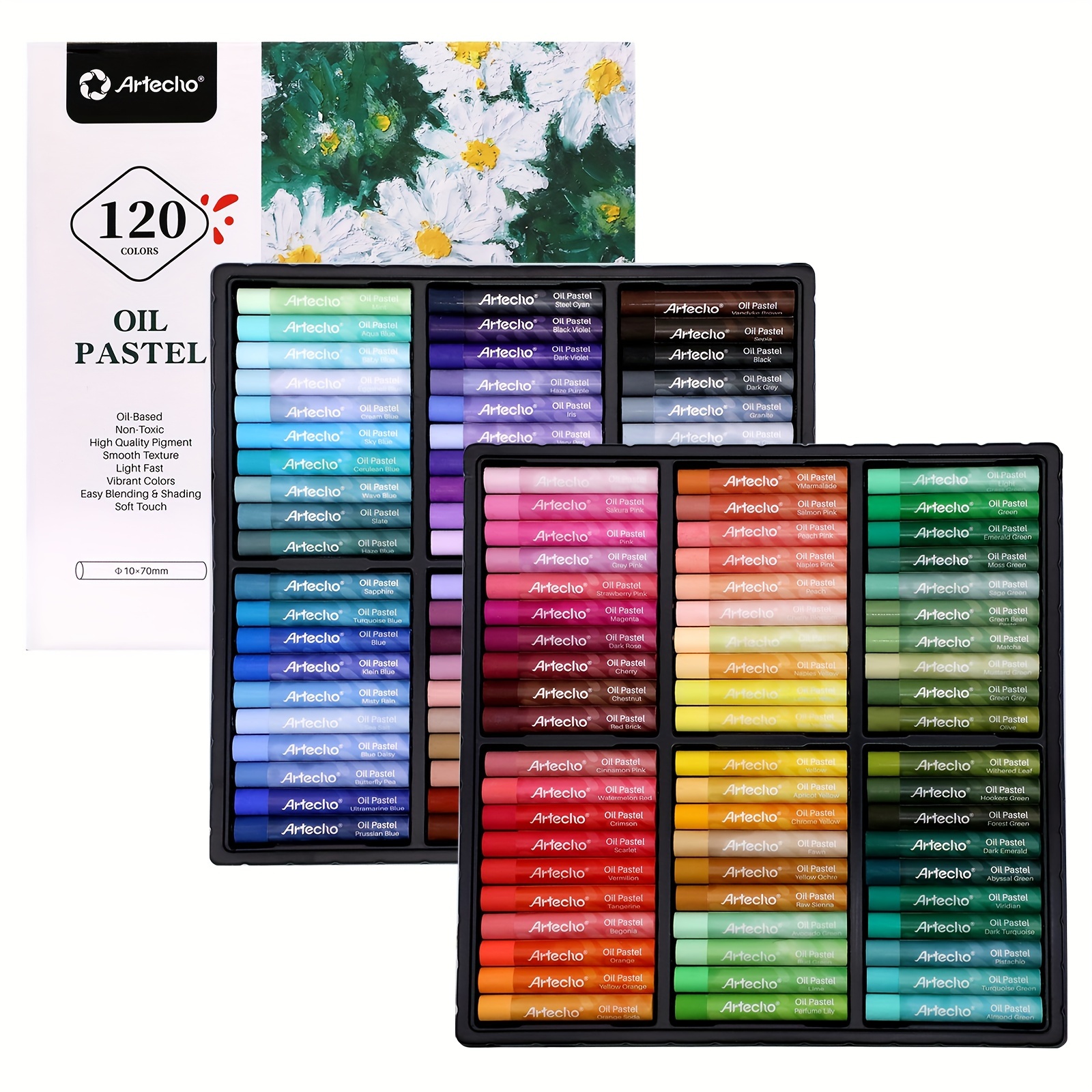 

Oil Pastels Set Of 120 Colors, Including 6 Neon Pastels, Pastels For Art Painting, Drawing, Blending, Art Supplies For Artists, Beginners, Students, Teachers (10 X )