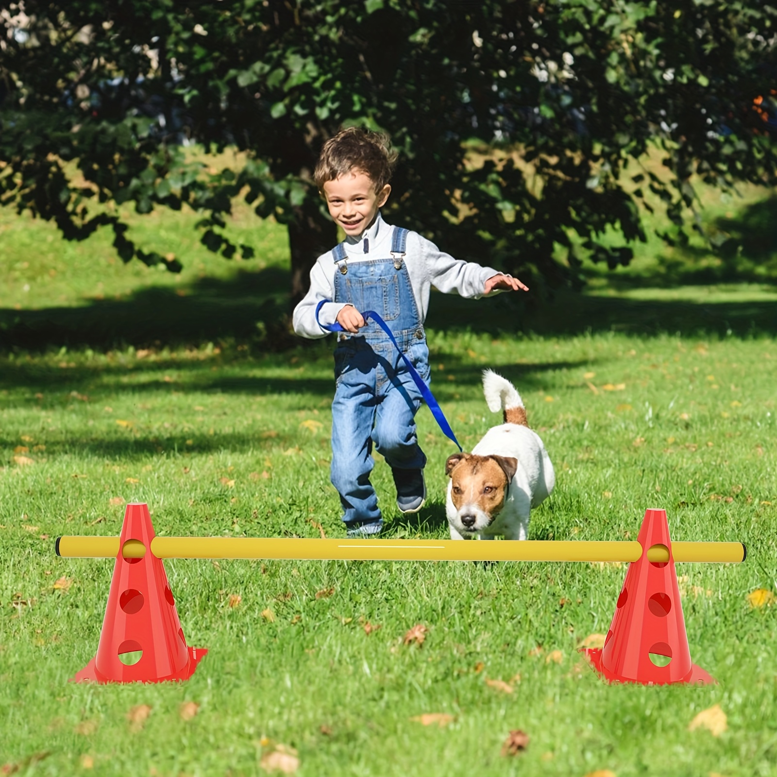 TEMU Set Of 6 Hurdles For Coordination Training, Featuring 12 Red Cones At 32 Cm And 6 Yellow Poles Meter, Designed For Agility Training For Kids,