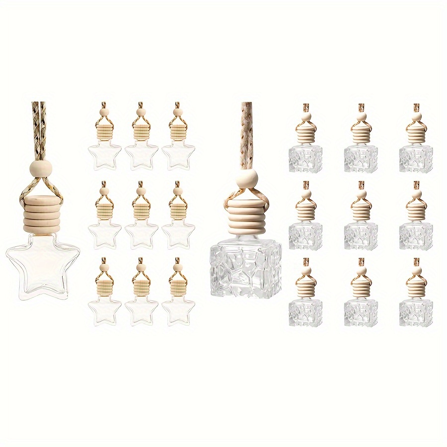 

10pcs Car Aromatherapy Oil Bottles - Hanging Vials For Rearview Decor, -free, For