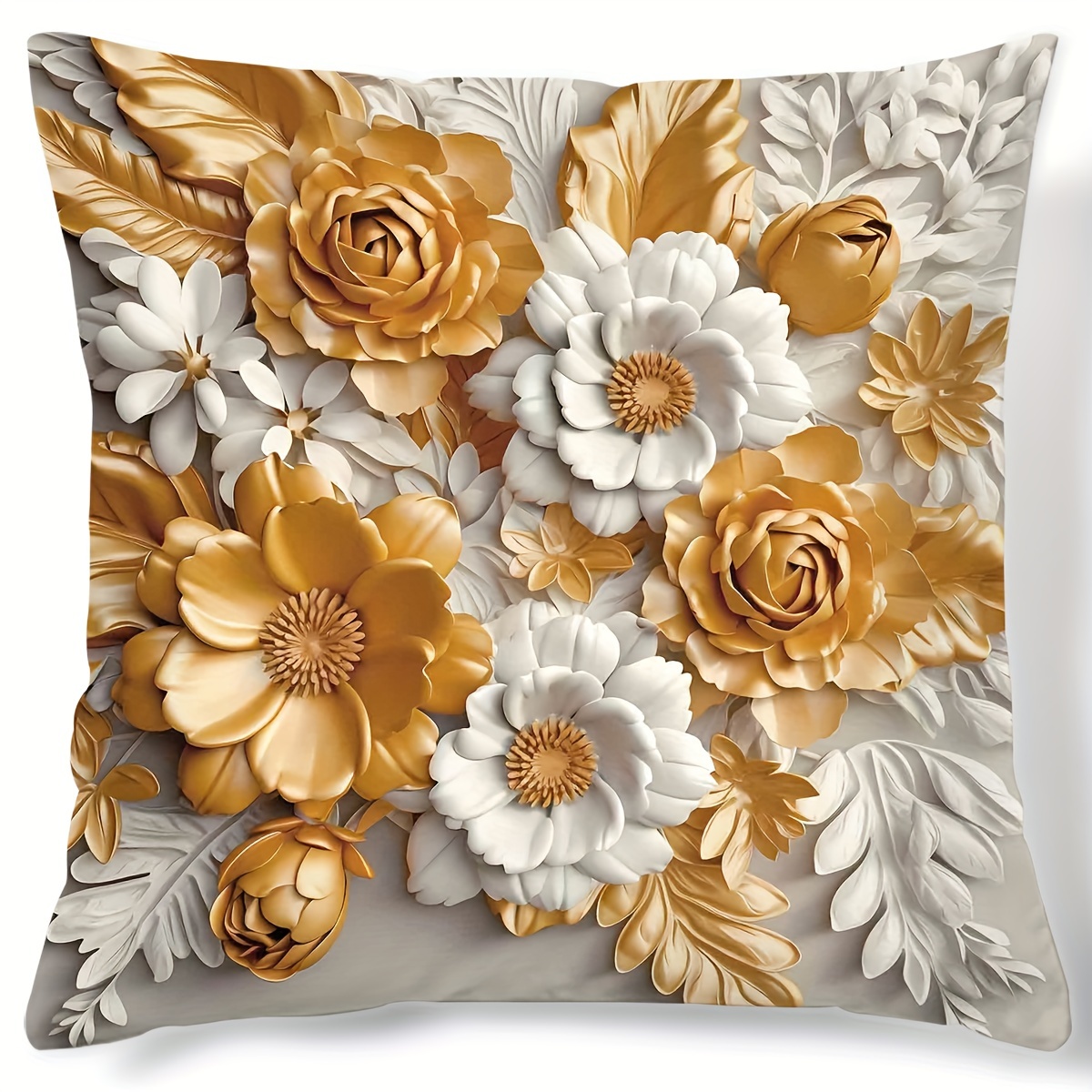 

1pc, Digital Printed Pillowcase With 3d Floral Pattern