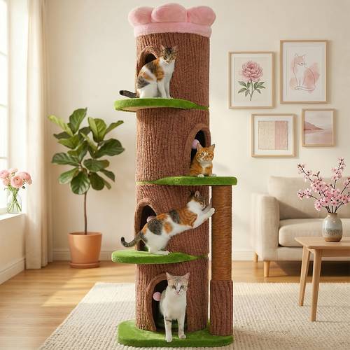 68 large cat tree tower tower with flower top bed cat bed for multi cat households cat toys for indoor cat scratcher cat condo local warehouse cat house thick cat scratching post cat climb furniture christmas gifts