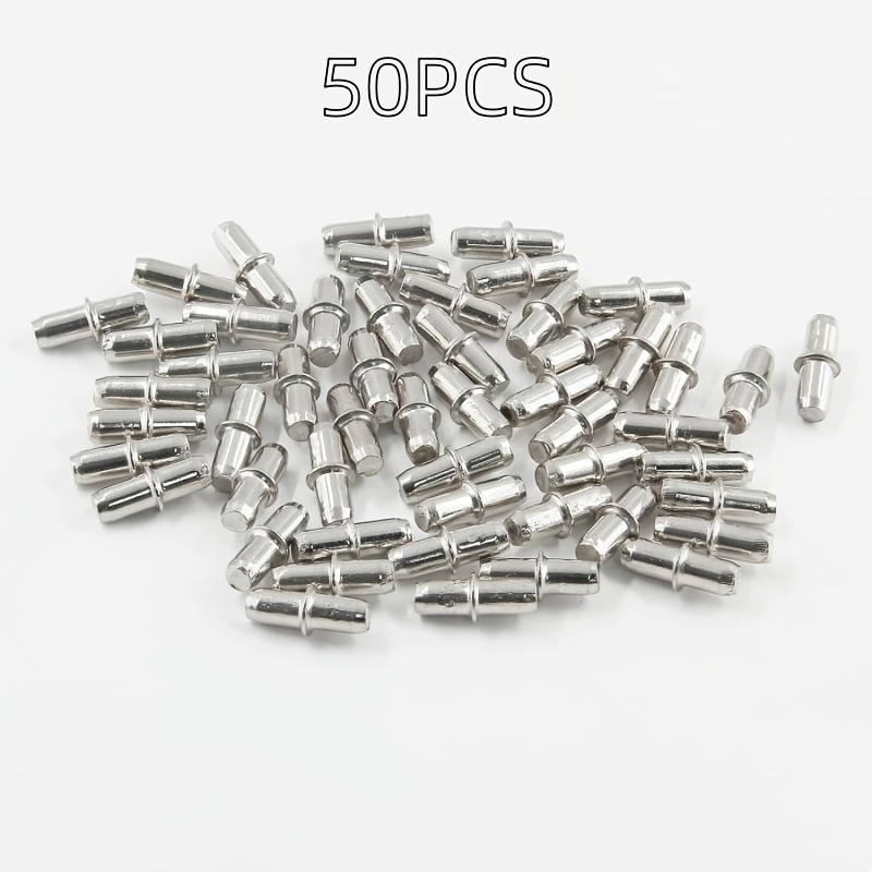 TEMU 50 Chevilles de support pour étagères en bois de 5 mm, chevilles de support pour meubles d'étagères, bibliothèques, armoires avec manchons