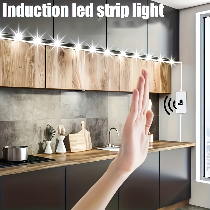 Barra de luz de fondo LED para cocina con sensor de movimiento y alimentación por USB - Control de interruptor de onda simple, cinta de doble cara incluida, ideal para iluminación de TV y electrodomésticos, iluminación de cocina | Barra LED moderna | Cubierta de plástico duradero, luz de cocina para - Imagen 7
