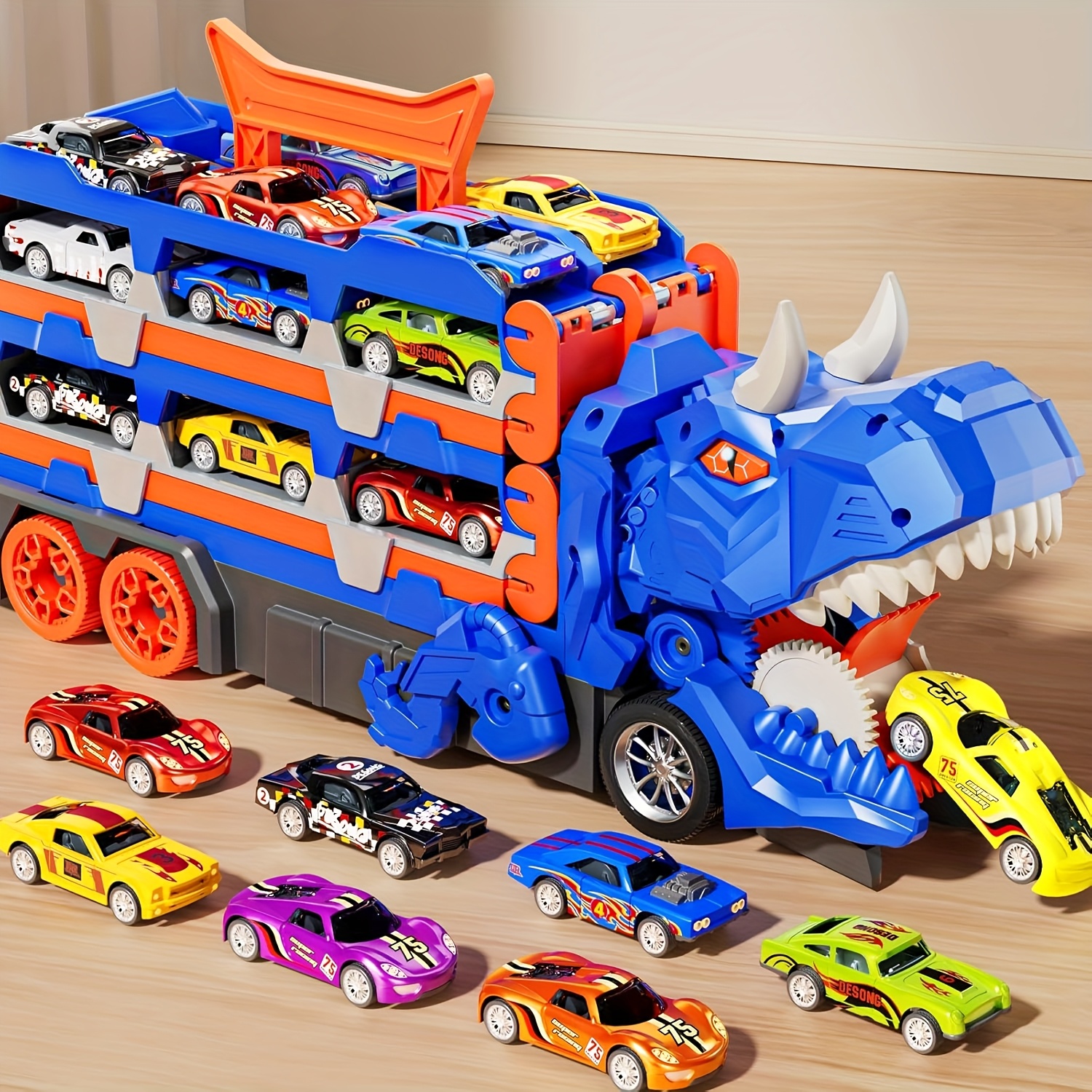 恐竜デザインミニカー 6体セット 楽天市場】AOKESI 恐竜カー フィギュア ＆ キャリアトラック ♪6