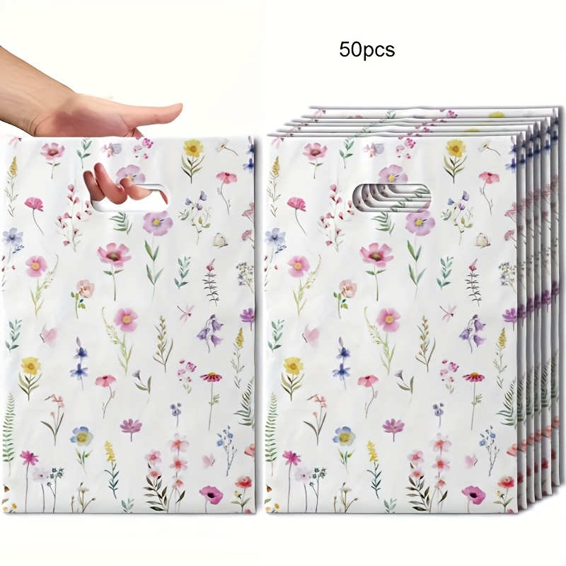 Adorable Flower Gift Packaging Bag, 6.3in*9.8in Small Gift Packaging Handbag
