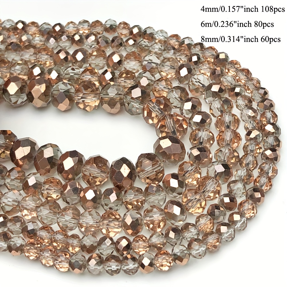 3/4/6/8mm Ab Rose Golden Color Flat Round Wheel Spacer Loose Beads & Bead Assortments For Jewelry Making Diy Necklace Bracelet Earrings Bag Jewelry Making Accessories