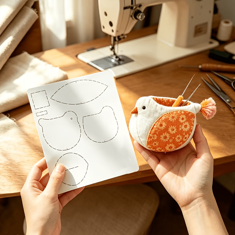 TEMU 1pc Birds' Storage Bag Sewing Template, Plastic Drawing Sewing Template. The Patterns Are And Engraved, Making It Very Convenient For Drawing