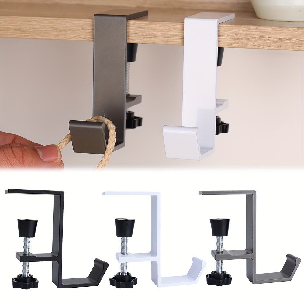 versatile under desk hook   capacity adjustable storage rack for kitchen     aluminum ideal for backpacks more   in black gray white details 0