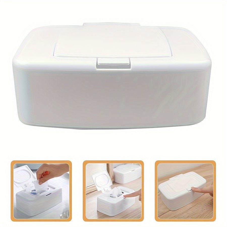 

1pc Freshbox Portable Rectangular Plastic Wipes Dispenser, Refillable Container For