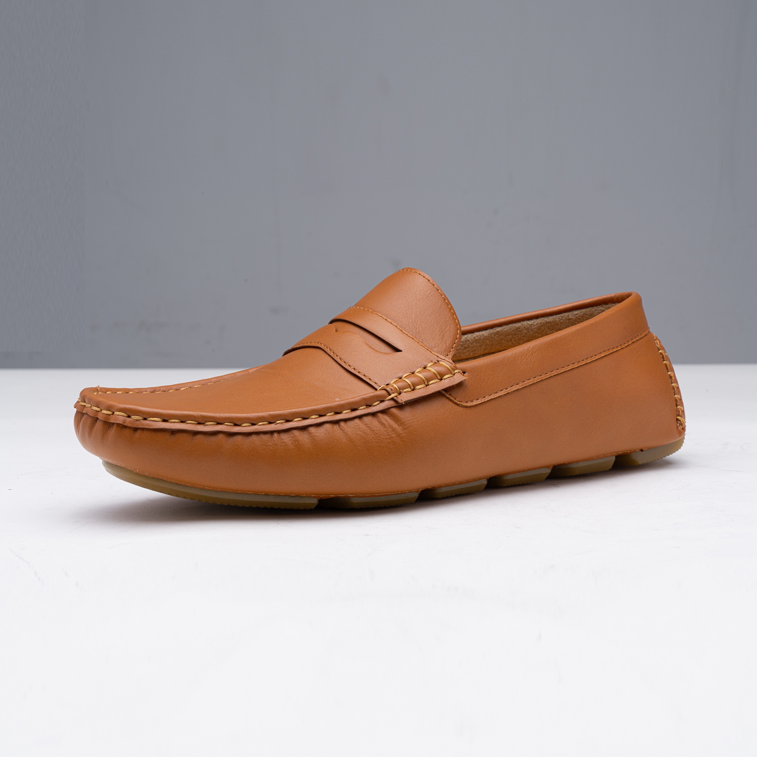 Men's Solid Colour Slip On Penny Loafer Shoes, Comfy Non Slip Casual Rubber Sole Formal Shoes, Men's Business Footwear