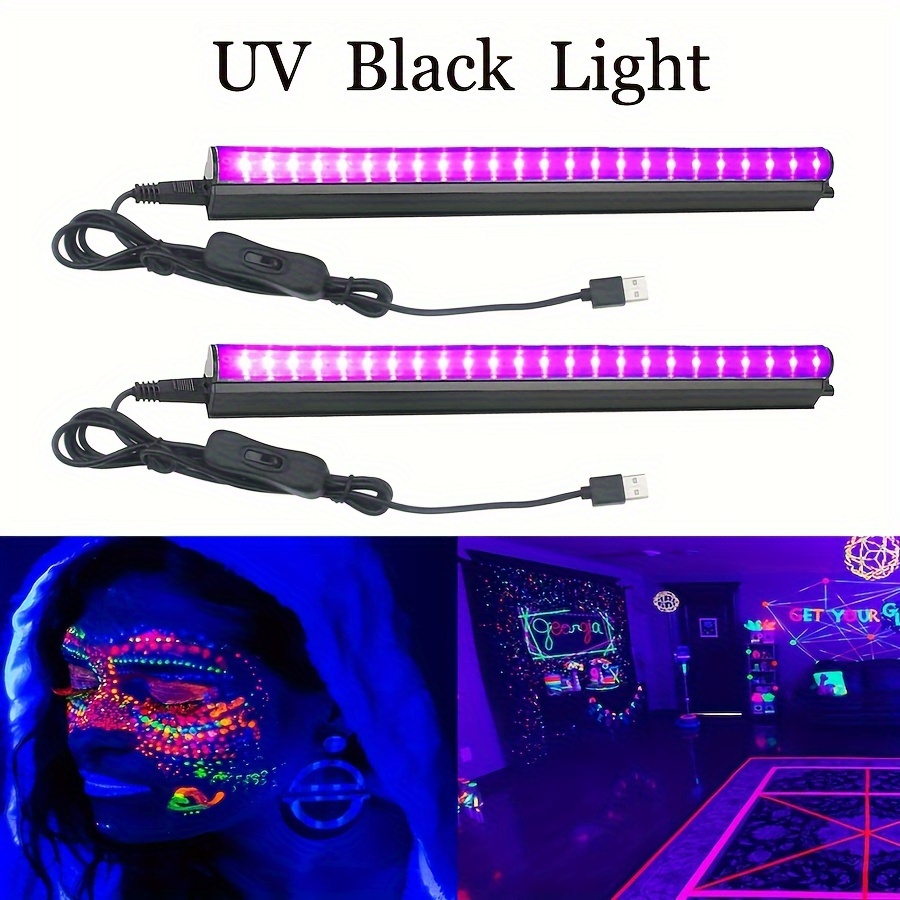 Black Light Strip Usb Plug Battery Box Adhesive Black Light - Temu