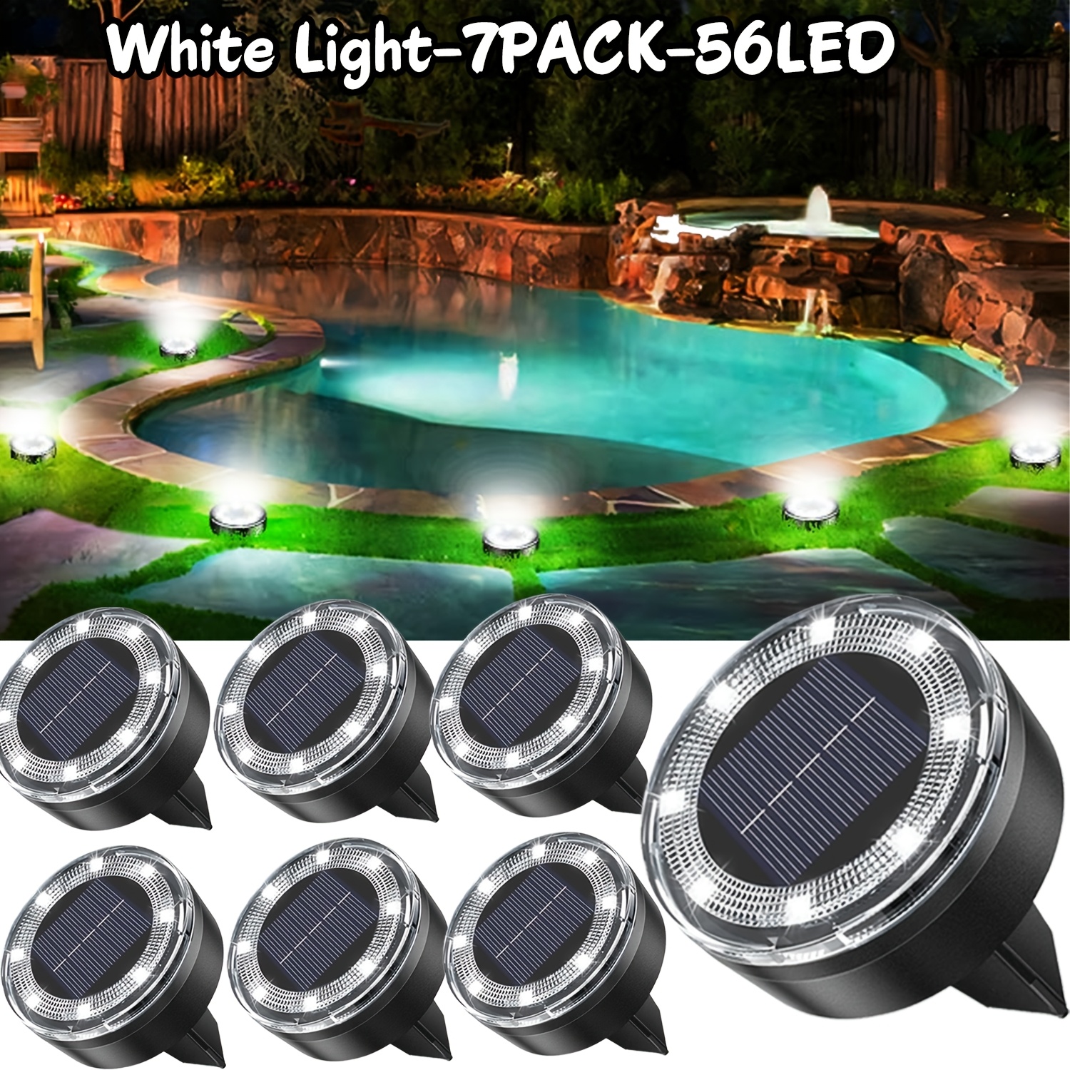 E-shop 56LED 40LED Solar Bodenleuchten, 7/5er-Pack Solar Statue Lichter, IP44 Outdoor Dekorative Leuchten, Verbesserte LED Flache