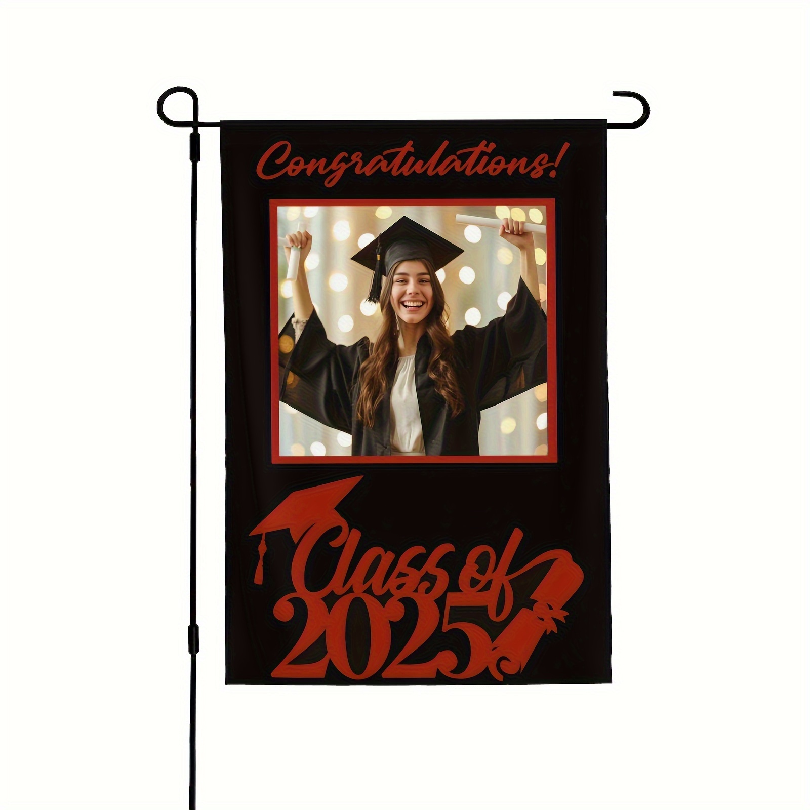 

Custom Graduation Flag - , Vibrant Double-sided Design, High School & College Celebrations, Polyester, No Metal Brace Needed, 28x40 Inch Graduation Party Decorations