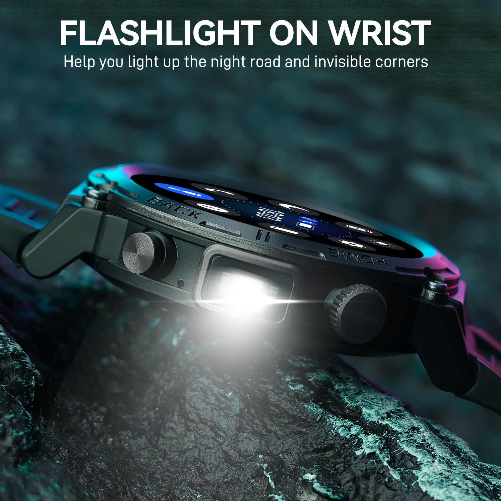 Eigiis Ke3 Smart Watch Men Flashlight Led Lighting - Temu France
