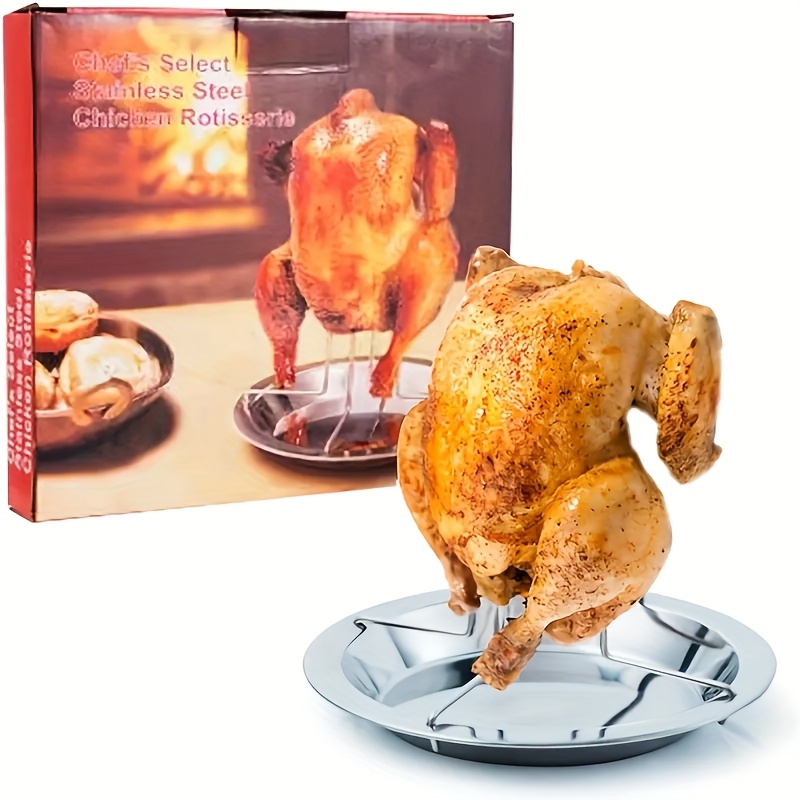 1pc Of Grilled Chicken Rack, Upgraded Stainless Steel Beer Can Chicken Rack, Rack, Rack, Baking Tray Grill Rack, Kitchen Additions, Grill Additions