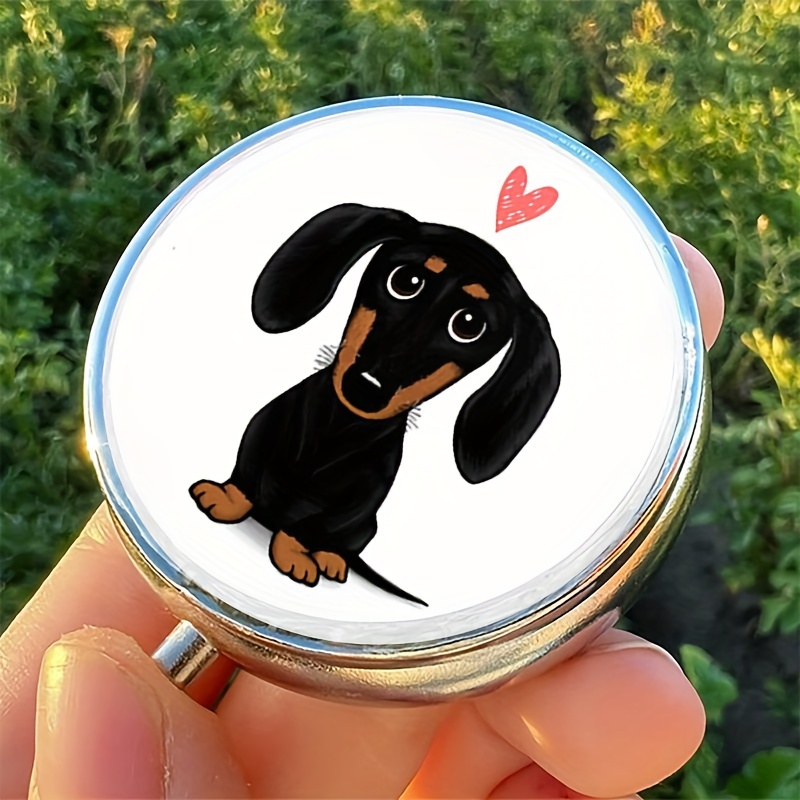 

Cartoon Mini Pill Box: 3 Compartment Organizer For Personal Medications, Pockets, Purses, And Travel - Unique Gift For Pet Lovers