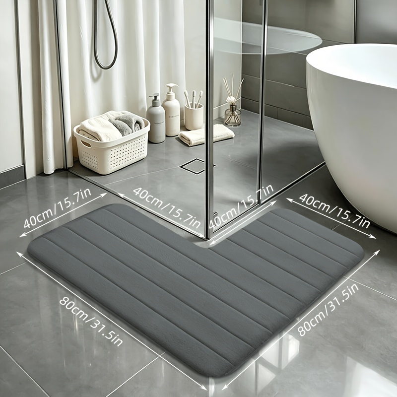 TEMU Tappetino da bagno a memory foam per la casa - Tappeto da ultra-, antiscivolo e , in flanella/tappetino da doccia per bagno, doccia, cucina,