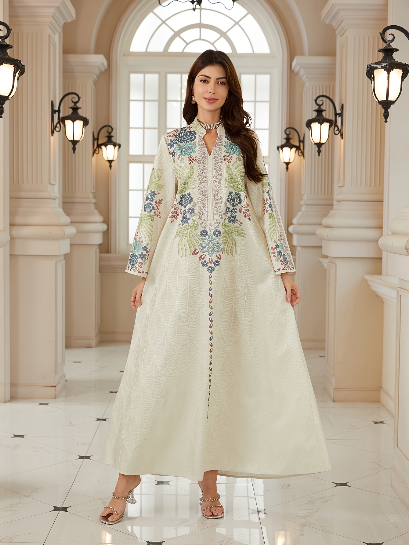 Kaftan Gown Women's Evening Dress, Suitable for Festive Banquets, Featuring  * Fabric Design! Elegant and Chic Long Dress, Vacation-style Dress