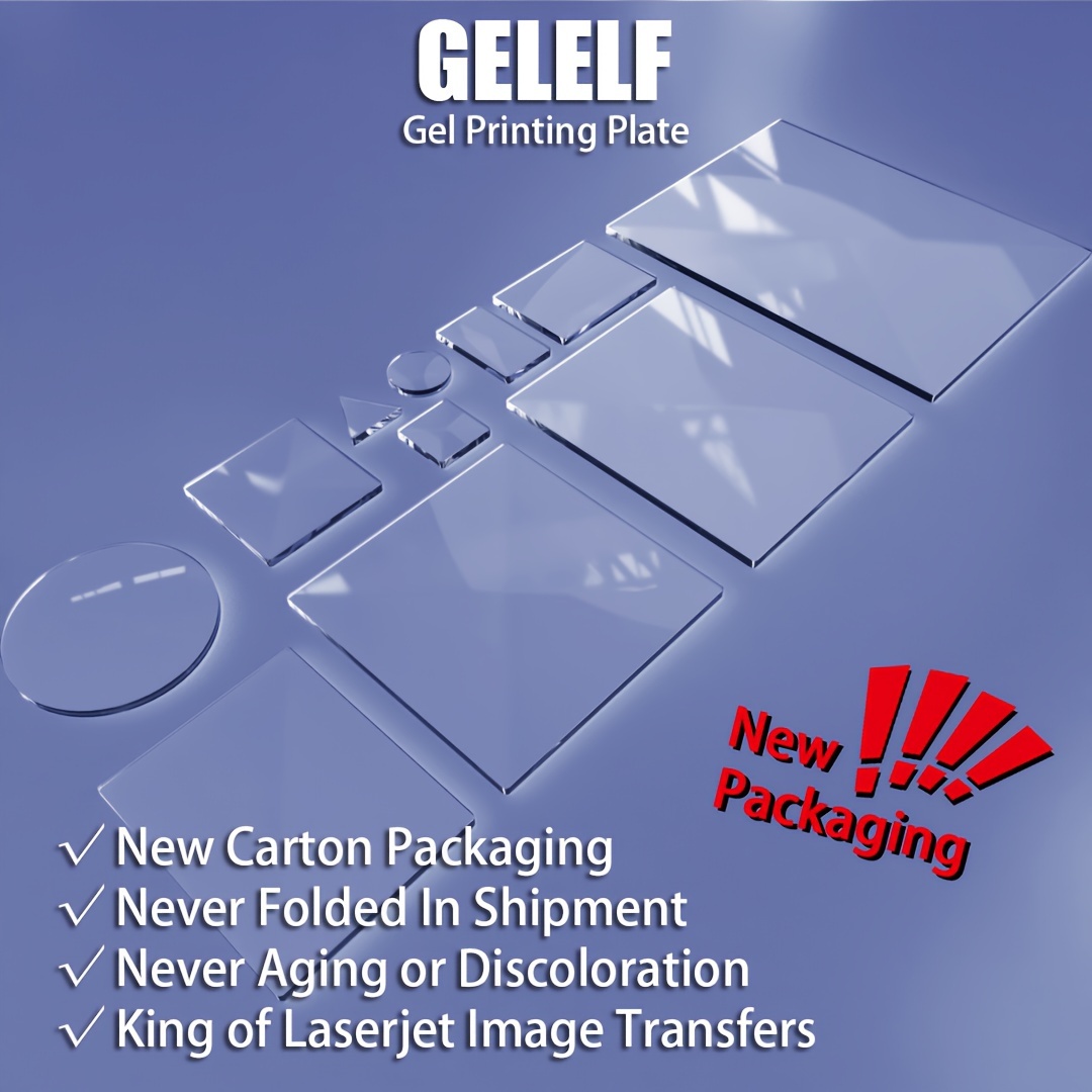 

Gelelf Reusable Gel Printing Plate - No Aging, Discoloration-free Monoprinting For Laserjet Transfers - Ideal For , Card Making, Scrapbooking & Journaling