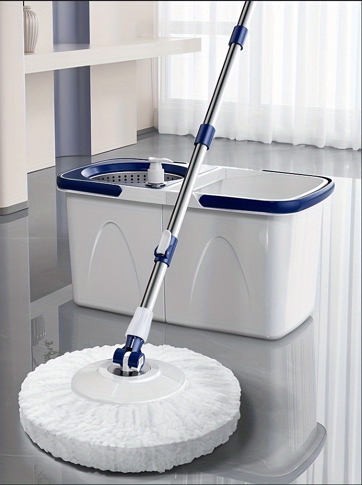 1set spin mop and   with 3 reusable washable microfiber pads automatic wringer ideal for hardwood laminate tile floors suitable for living room bedroom bathroom kitchen car no power needed details 1