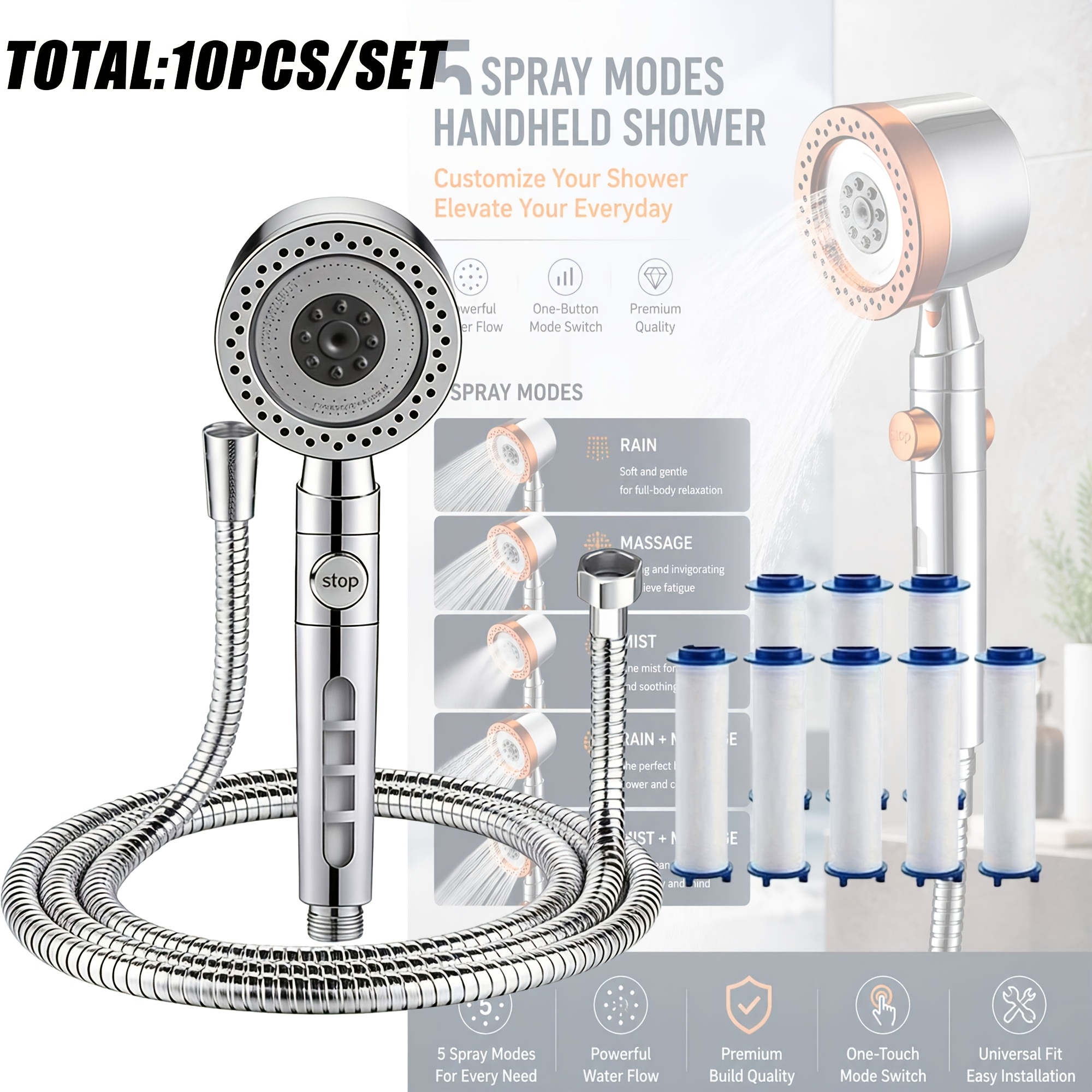 10pcs RV Shower and Bathtub Replacement Filter Cartridge Set