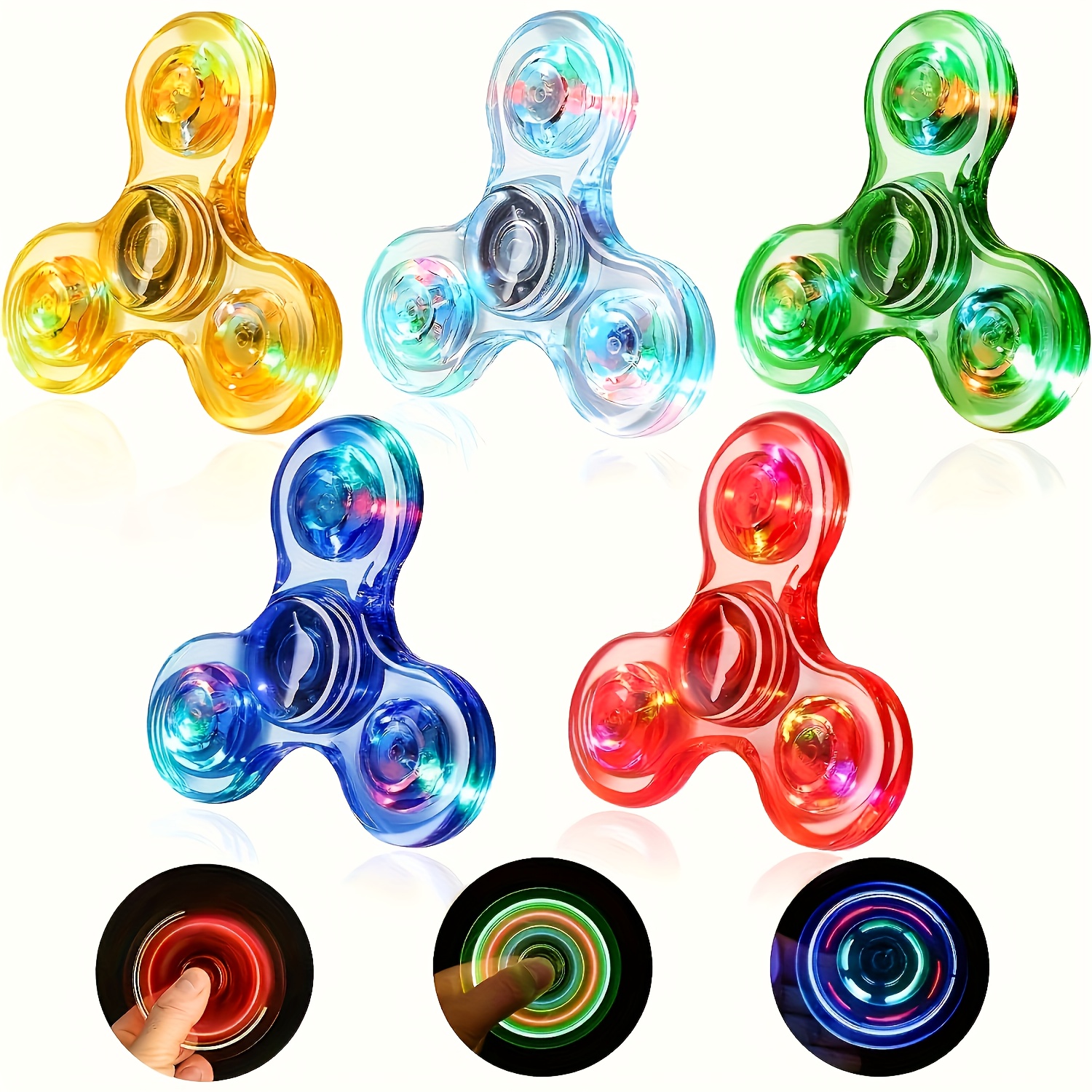 5pcs Random Color Fidget Spinners Fashion Toy Decompression Toys Finger Toy Luminous Fidget Spinners