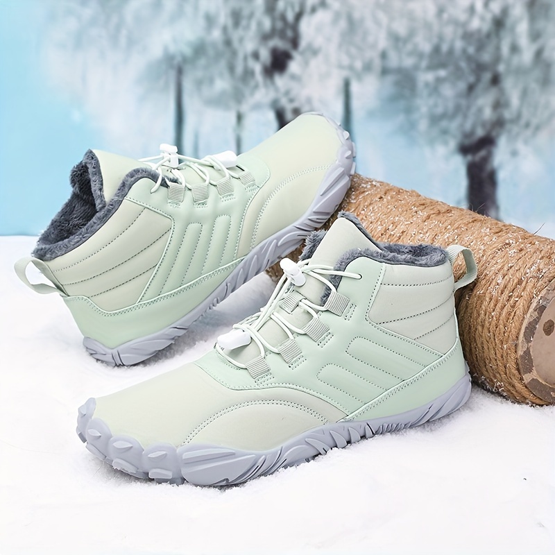 

Thickened Warm Women's Snow Boots For Autumn And Winter, Outdoor Non-slip And Comfortable Solid Color Hiking Shoes, Barefoot Shoes