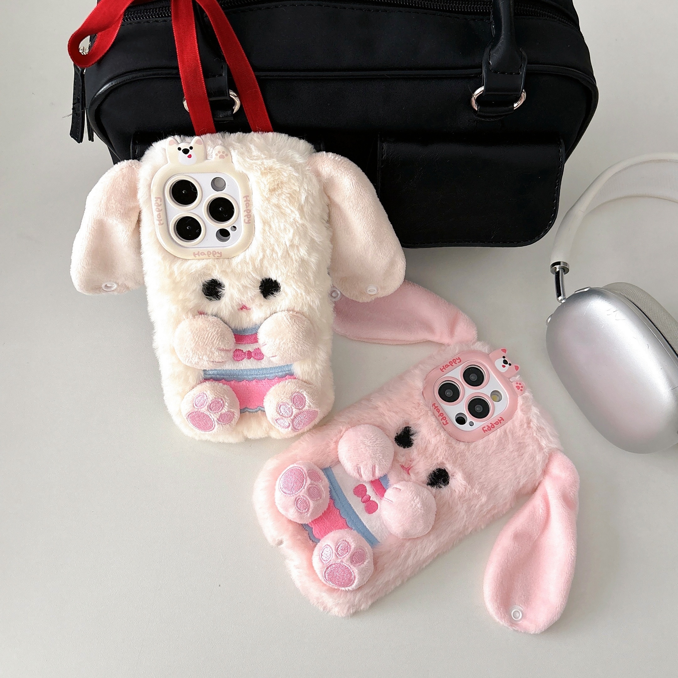 

3d Plush Cute Long Eared Puppy Cartoon Mobile Phone Case, Suitable For Apple 16/ Max//15/15plus/14 Pro Max/14 Pro/14plus/14/13 Pro Max/13 Pro/13 /12 Pro Max/12 Pro/12/11pro Phone Protection Case