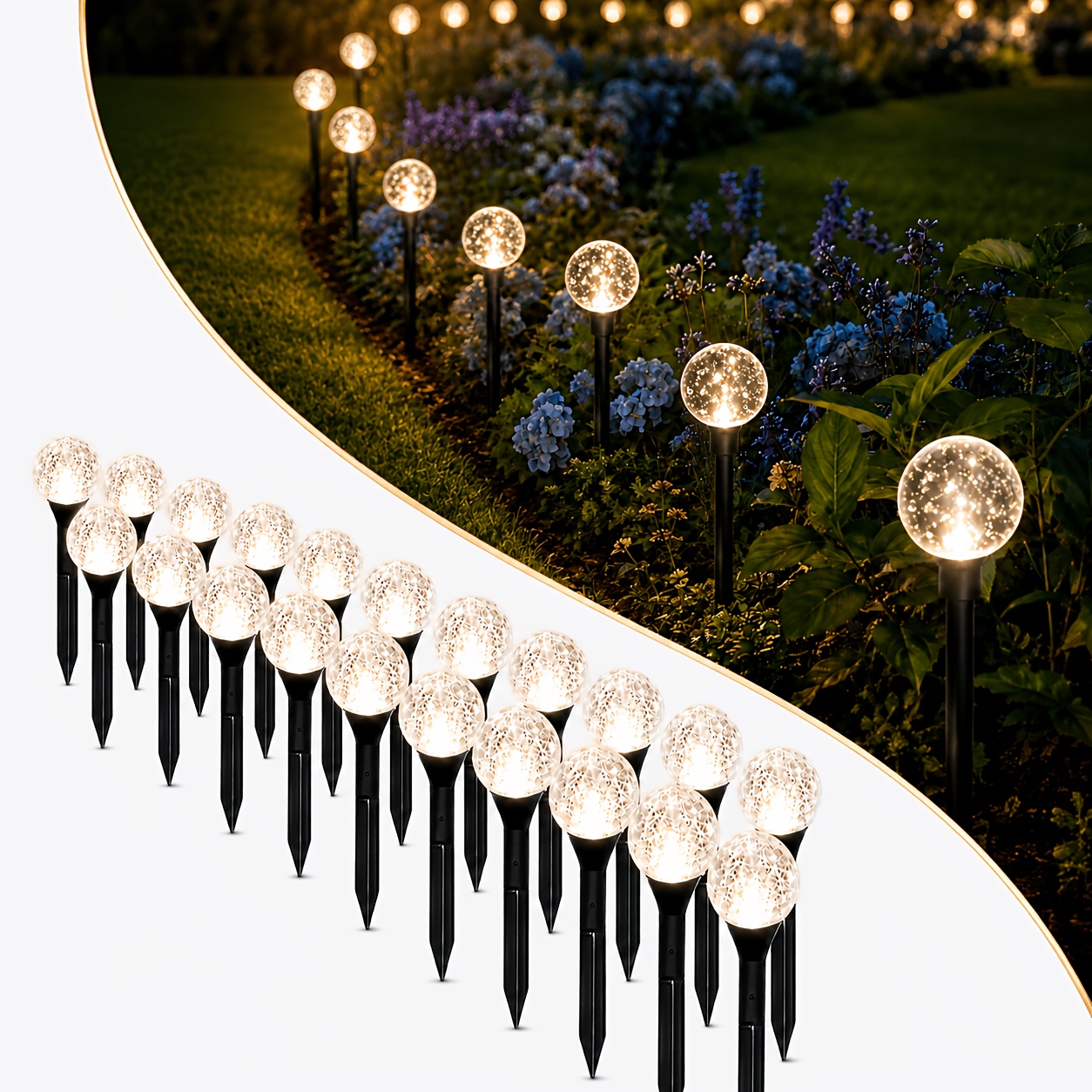Solar Crystal String Lights, Smart Solar Fairy Lights Outdoor, Rgb Colour Changing Ball Lights For Garden Patio Yard Christmas Wedding Ramadan Party Decoration Ip44