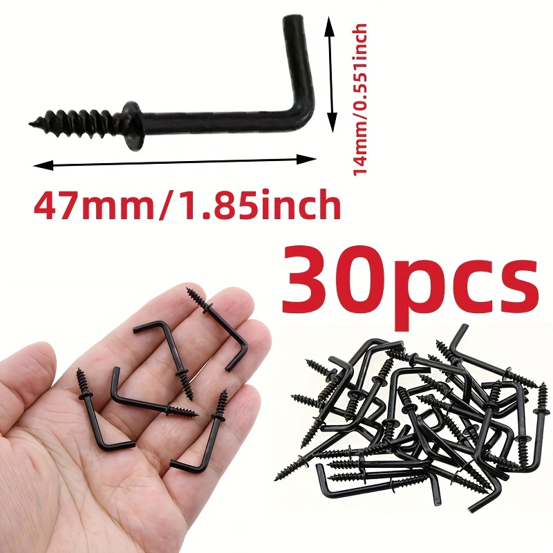 TEMU 30/10pcs - Crochets de plafond de L, cintres à noirs adaptés pour suspendre des tableaux, des rideaux et des vêtements de tous