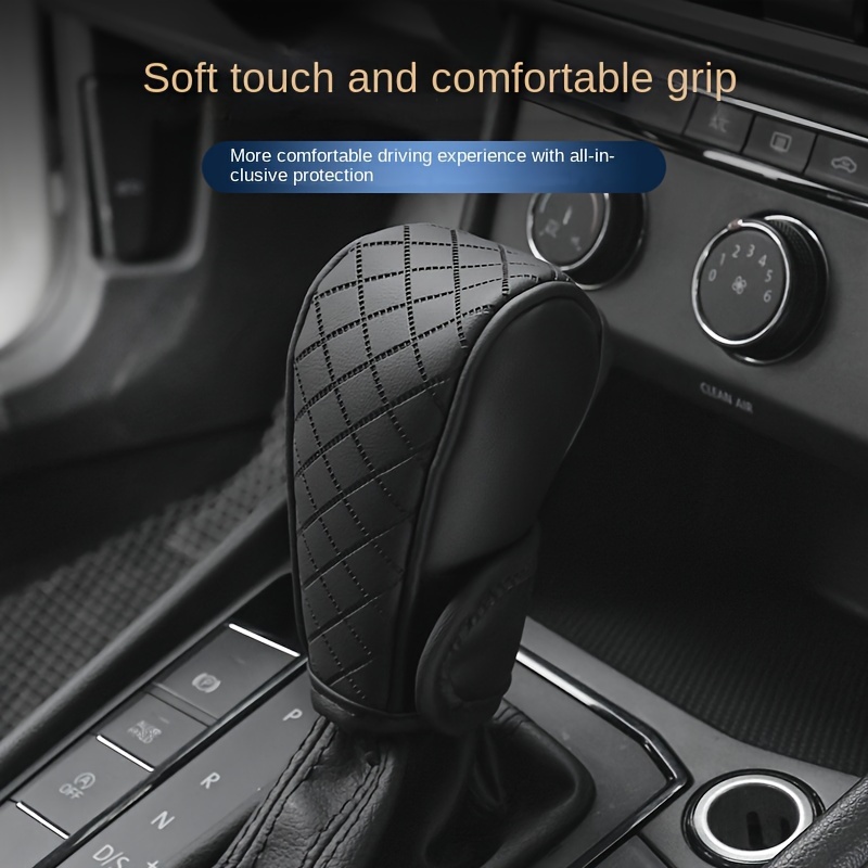 

Universal Pu Leather Non-slip Car Gear Shift Knob Cover, Black Auto Parts Protective Driving Control Cover