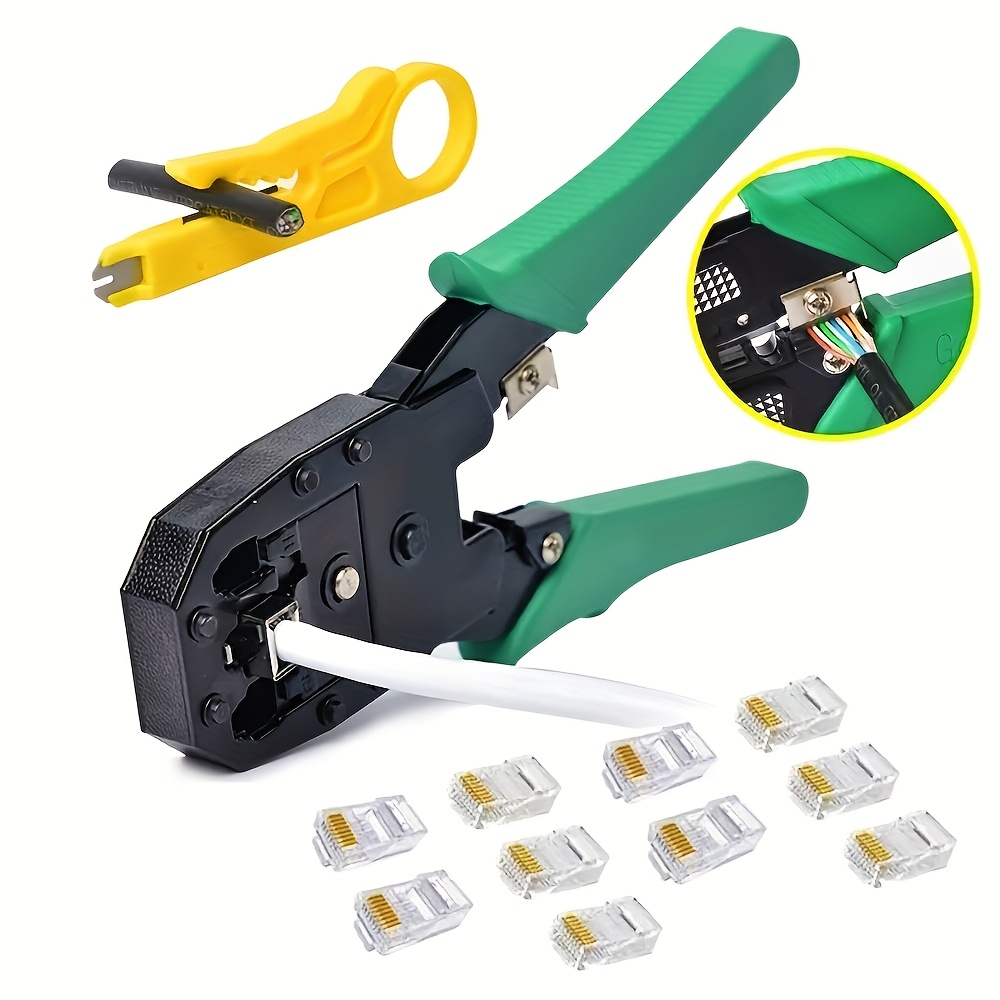 

1pc/1set Professional Rj45 Cat6 Crimper Tool, 4p/6p/8p Multifunctional Network Crimping Pliers, Cable Tv Crimping Tool, Ethernet Crimp Tools, Cut And Wire , Network Cable Crimping Pliers